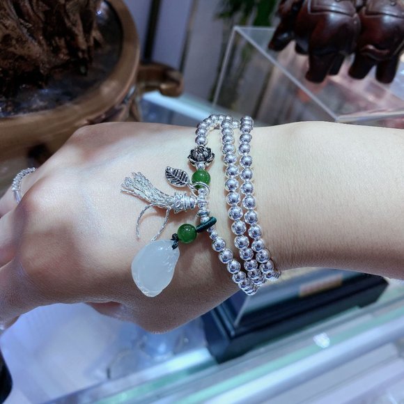925 Sterling Silver Circle Bracelet - 3 Circle Bracelet  Three circle silverbraceletwomen990sterlingsilver